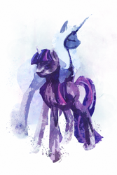 Size: 600x900 | Tagged: safe, artist:cosmicunicorn, character:princess luna, character:twilight sparkle, species:alicorn, species:pony, species:unicorn, female, mare, s1 luna, stylized