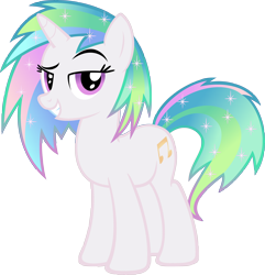 Size: 5000x5178 | Tagged: safe, artist:jonathanmdful, artist:moongazeponies, character:dj pon-3, character:princess celestia, character:vinyl scratch, species:pony, absurd resolution, dreamworks face, female, fusion, mare, recolor, simple background, solo, transparent background, vector