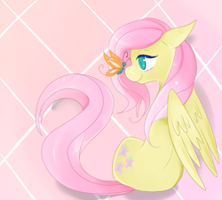 Size: 577x522 | Tagged: safe, artist:lustrous-dreams, character:fluttershy, butterfly, female, solo