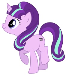 Size: 4406x5000 | Tagged: safe, artist:kooner-cz, character:starlight glimmer, species:pony, species:unicorn, episode:the cutie map, g4, my little pony: friendship is magic, absurd resolution, cute, female, glimmerbetes, mare, raised hoof, raised leg, simple background, smiling, solo, transparent background, vector, when she smiles