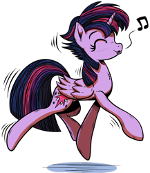 Size: 1000x1150 | Tagged: safe, artist:gray--day, character:twilight sparkle, character:twilight sparkle (alicorn), species:alicorn, species:pony, episode:castle sweet castle, g4, my little pony: friendship is magic, alternate hairstyle, female, mare, music notes, punklight sparkle, simple background, solo, transparent background, whistling