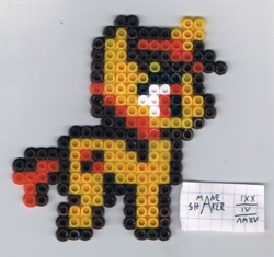 Size: 922x866 | Tagged: safe, artist:mane-shaker, oc, oc only, oc:sparkler riddleback, craft, perler beads, pixel art, solo