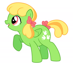 Size: 2000x1818 | Tagged: safe, artist:mellowhen, oc, oc only, oc:bric-a-brac, species:pegasus, species:pony, blonde, bow, chubby, simple background, solo, vector, white background