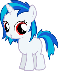 Size: 1280x1572 | Tagged: safe, artist:moongazeponies, character:dj pon-3, character:vinyl scratch, species:pony, species:unicorn, female, filly, foal, hooves, horn, simple background, smiling, solo, teeth, transparent background, vector