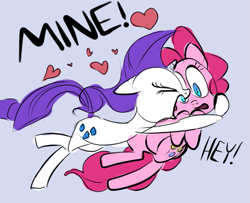 Size: 549x445 | Tagged: safe, artist:ross irving, character:pinkie pie, character:rarity, species:earth pony, species:pony, species:unicorn, ship:raripie, female, lesbian, mare, mine, shipping