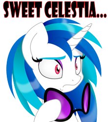 Size: 750x850 | Tagged: safe, artist:auroraswirls, character:dj pon-3, character:vinyl scratch, eyeshadow, female, meme, mother of god, reaction image, red eyes, simple background, solo, transparent background