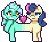 Size: 172x148 | Tagged: safe, artist:mrponiator, character:bon bon, character:lyra heartstrings, character:sweetie drops, species:earth pony, species:pony, species:unicorn, ship:lyrabon, episode:do princesses dream of magic sheep?, :o, :t, :|, adorabon, all the way through, animated, burp, catdog, covering mouth, cute, dawwww, derp, eating, eye contact, female, fusion, grin, heart, lesbian, lidded eyes, looking at each other, lyrabetes, lyrabon (fusion), mare, nom, open mouth, pixel art, pushmi-pullyu, season 5 pixel art, shipping, simple background, smiling, that was fast, transparent background, wat, we have become one, wide eyes