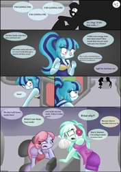 Size: 1024x1448 | Tagged: safe, artist:queentigrel, character:bon bon, character:lyra heartstrings, character:sonata dusk, character:sweetie drops, oc, my little pony:equestria girls, a dazzling winter, comic, flashback, grocery store