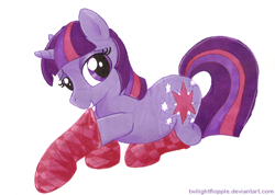 Size: 986x702 | Tagged: safe, artist:foxxy-arts, character:twilight sparkle, checkered socks, clothing, female, socks, solo