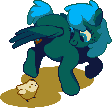 Size: 112x108 | Tagged: safe, artist:mellowhen, oc, oc only, oc:maggie, species:pegasus, species:pony, chick, pixel art, solo, spread wings, sprite, wings