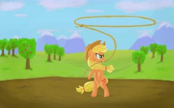 Size: 8000x5000 | Tagged: safe, artist:ardail, character:applejack, absurd resolution, lasso, rope