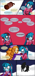 Size: 2000x4288 | Tagged: safe, artist:queentigrel, character:adagio dazzle, character:sonata dusk, my little pony:equestria girls, a dazzling winter, breakdown, comic, crying, psychonata dusk, ptsd, triggered