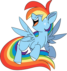 Size: 1841x1957 | Tagged: safe, artist:taaffeite, derpibooru original, character:rainbow dash, species:pegasus, species:pony, colored hooves, crying, female, flying, mare, missing cutie mark, open mouth, simple background, singing, solo, spread wings, tears of joy, transparent background, wings
