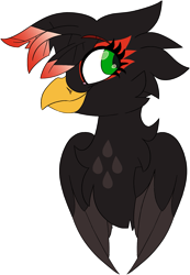 Size: 931x1347 | Tagged: safe, artist:taaffeite, derpibooru original, oc, oc only, oc:seren, species:griffon, bust, colored wings, colored wingtips, commission, female, griffon oc, simple background, smiling, transparent background