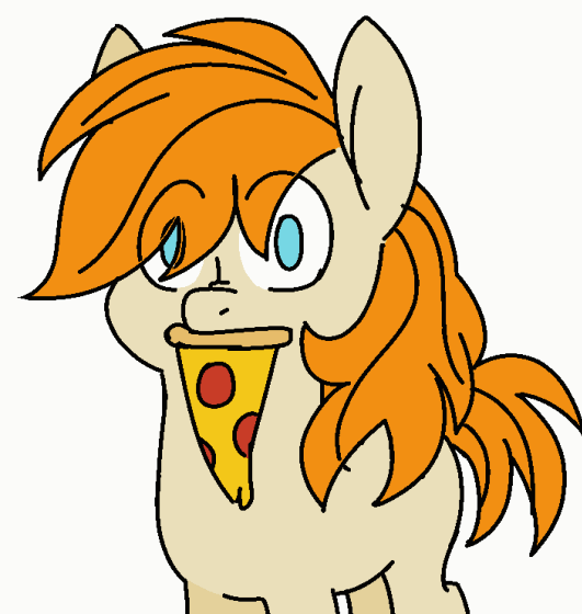 Size: 531x560 | Tagged: safe, artist:taaffeite, derpibooru original, oc, oc only, oc:pizzamovies, species:earth pony, species:pony, animated, cheese, chewing, derp, eating, food, gif, male, meat, nom, pepperoni, pepperoni pizza, pizza, ponies eating meat, request, scrunchy face, simple background, solo, stallion, white background