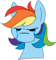 Size: 778x829 | Tagged: safe, artist:taaffeite, derpibooru original, character:rainbow dash, species:pegasus, species:pony, angery, bust, crying, female, mare, simple background, solo, transparent background