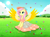 Size: 9920x7404 | Tagged: safe, artist:serenepony, character:fluttershy, species:pegasus, species:pony, g4, butterfly, clothing, cloud, digital art, flower, grass, hat, sitting, solo, spread wings, sun, sundress, tree, wings
