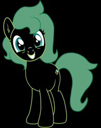 Size: 3650x4600 | Tagged: safe, alternate version, artist:torvusil, imported from derpibooru, oc, oc only, oc:silly numptie, species:earth pony, species:pony, absurd resolution, blackout, cute, digital art, female, green hair, green mane, green tail, grin, happy, looking at you, mare, ocbetes, plounge, reddit, simple background, smiling, solo, standing