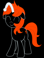 Size: 3500x4600 | Tagged: safe, alternate version, artist:torvusil, imported from derpibooru, oc, oc only, oc:karma, species:pony, absurd resolution, black background, blackout, digital art, eyes closed, female, happy, krita, mare, ponified, red hair, red mane, red tail, reddit, simple background, smiling, solo, standing