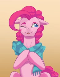 Size: 2500x3200 | Tagged: safe, artist:silverhopexiii, character:pinkie pie, species:earth pony, species:pony, g4, cute, scarft, solo