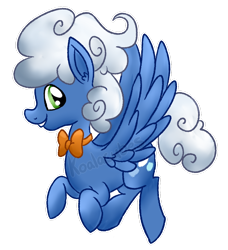 Size: 1024x1121 | Tagged: safe, artist:amberlea-draws, character:fluffy clouds, bow tie, simple background, solo, transparent background, watermark