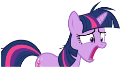 Size: 8000x4500 | Tagged: safe, artist:choopy, character:twilight sparkle, character:twilight sparkle (unicorn), species:pony, species:unicorn, episode:lesson zero, g4, my little pony: friendship is magic, absurd resolution, female, mare, messy mane, open mouth, shocked expression, simple background, solo, transparent background, vector, wide eyes