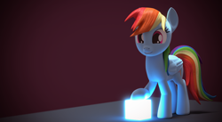 Size: 1920x1050 | Tagged: safe, artist:nyte-skyez, character:rainbow dash, species:pegasus, species:pony, 3d, 3d model, blender, female, render, solo
