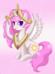 Size: 700x933 | Tagged: safe, artist:mel-rosey, character:princess celestia, female, filly, solo, tongue out