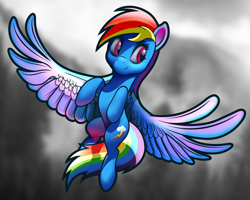 Size: 2500x2000 | Tagged: safe, artist:autello, character:rainbow dash, species:pegasus, species:pony, backwards cutie mark, belly button, female, flying, mare, monochrome, reflection, solo, subsurface scattering, wings