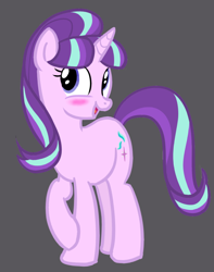 Size: 608x771 | Tagged: safe, artist:paking pie, character:starlight glimmer, species:pony, species:unicorn, blushing, cute, female, glimmerbetes, mare, open mouth, raised hoof, solo