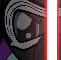 Size: 731x720 | Tagged: safe, artist:mrflabbergasted, character:starlight glimmer, crossover, kylo ren, lightsaber, mask, sithlight glimmer, star wars, star wars: the force awakens, weapon