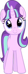 Size: 3891x10001 | Tagged: safe, artist:geometrymathalgebra, character:starlight glimmer, species:pony, species:unicorn, episode:the cutie re-mark, absurd resolution, breaking the fourth wall, c:, cute, female, glimmerbetes, head tilt, looking at you, mare, simple background, smiling, solo, transparent background, vector, when she smiles