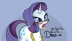 Size: 1920x1080 | Tagged: safe, artist:amberony, character:rarity, episode:suited for success, g4, my little pony: friendship is magic, art of the dress, cute, female, glasses, measuring tape, raribetes, scene interpretation, singing, solo