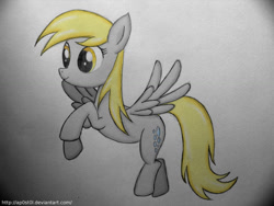 Size: 1024x768 | Tagged: safe, artist:ap0st0l, character:derpy hooves, species:pegasus, species:pony, female, mare, smiling