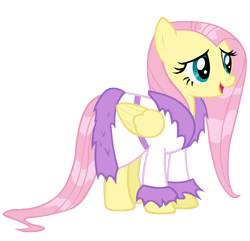 Size: 4154x4000 | Tagged: safe, artist:makintosh91, character:fluttershy, bathrobe, clothing, female, robe, simple background, solo, transparent background, vector, wet mane