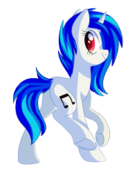 Size: 1977x2500 | Tagged: dead source, safe, artist:88ms-allie88, artist:seleniium, character:dj pon-3, character:vinyl scratch, female, red eyes, solo, underhoof, wrong eye color
