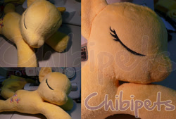 Size: 900x609 | Tagged: safe, artist:chibi-pets, character:fluttershy, hairless, irl, photo, plushie, sleeping, solo, wip