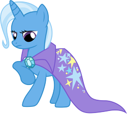 Size: 5000x4475 | Tagged: safe, artist:weegeestareatyou, character:trixie, species:pony, species:unicorn, episode:boast busters, g4, my little pony: friendship is magic, .svg available, absurd resolution, female, mare, raised hoof, simple background, solo, transparent background, trixie's cape, vector