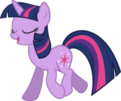 Size: 6391x5327 | Tagged: safe, artist:fallingferret, character:twilight sparkle, episode:magical mystery cure, g4, my little pony: friendship is magic, .svg available, absurd resolution, eyes closed, female, open mouth, simple background, smiling, solo, transparent background, trotting, vector