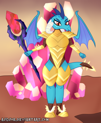 Size: 1744x2125 | Tagged: safe, artist:aj0joe, character:princess ember, species:anthro, species:dragon, bloodstone scepter, breasts, busty princess ember, dragon lord ember, female, throne