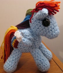 Size: 2083x2396 | Tagged: safe, artist:acrylicsheep, character:rainbow dash, species:pegasus, species:pony, amigurumi, crochet, female, high res, irl, mare, photo, plushie, solo