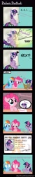 Size: 1200x6000 | Tagged: safe, artist:treez123, character:pinkie pie, character:rainbow dash, character:twilight sparkle, species:earth pony, species:pegasus, species:pony, species:unicorn, book, comic, female, id card, looking at each other, mare, sneezing