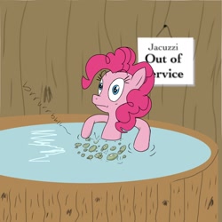 Size: 1800x1800 | Tagged: safe, artist:gassipons, character:pinkie pie, species:earth pony, species:pony, accident, bath, bubble, embarrassed, fart, farting bubbles, female, gas, mare, solo