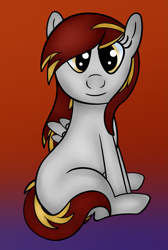 Size: 2125x3168 | Tagged: safe, artist:anonpony1, oc, oc only, oc:tinker toy, female, filly, sitting, solo, younger