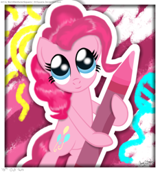 Size: 1400x1500 | Tagged: safe, artist:bvsquare, character:pinkie pie, crayon, female, solo