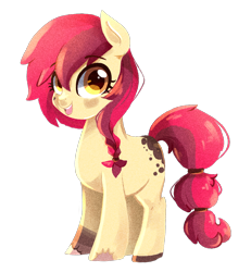 Size: 1200x1300 | Tagged: safe, artist:kraytt-05, oc, oc only, oc:apple cookie, parent:apple bloom, parent:pipsqueak, parents:pipbloom, species:earth pony, species:pony, cute, female, filly, looking at you, offspring, pinto, simple background, smiling, solo, transparent background