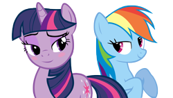 Size: 11520x6480 | Tagged: safe, artist:aeroytechyon-x, character:rainbow dash, character:twilight sparkle, ship:twidash, absurd resolution, female, lesbian, shipping, simple background, transparent background, vector