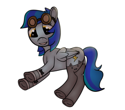 Size: 4000x3500 | Tagged: safe, artist:anonpony1, base used, oc, oc only, oc:stormy skies, species:pegasus, species:pony, aviator goggles, cat socks, clothing, goggles, lying down, on side, simple background, socks, solo, white background