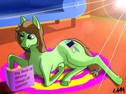 Size: 1288x966 | Tagged: safe, artist:lvnnkartistries, oc, oc only, oc:takapone, species:earth pony, species:pony, book, carpet, comfy, couch, digital art, reading, relaxed, relaxing, solo, sunshine