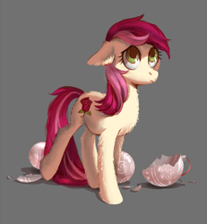 Size: 1697x1837 | Tagged: safe, artist:lis-alis, character:roseluck, species:earth pony, species:pony, chest fluff, christmas ornament, cute, cuteluck, decoration, ear fluff, female, floppy ears, fluffy, little crackly pieces, mare, solo
